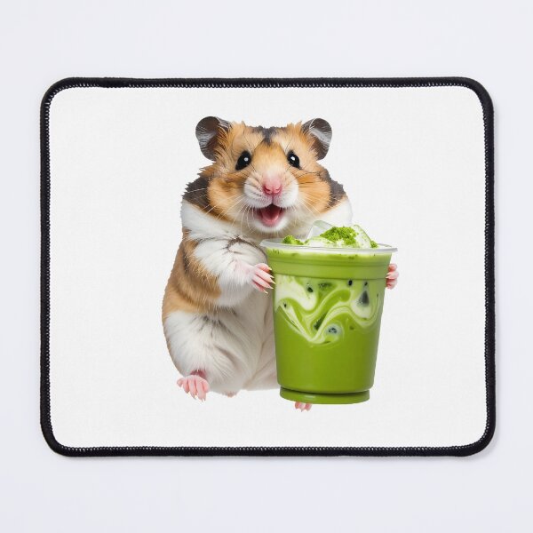 Item preview, Happy hamster with iced matcha drink ⸜(。˃ ᵕ ˂ )⸝♡ designed and sold by cutepid.