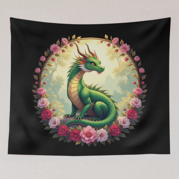 Item preview, Dragon With Flowers Art designed and sold by Planetporridge.