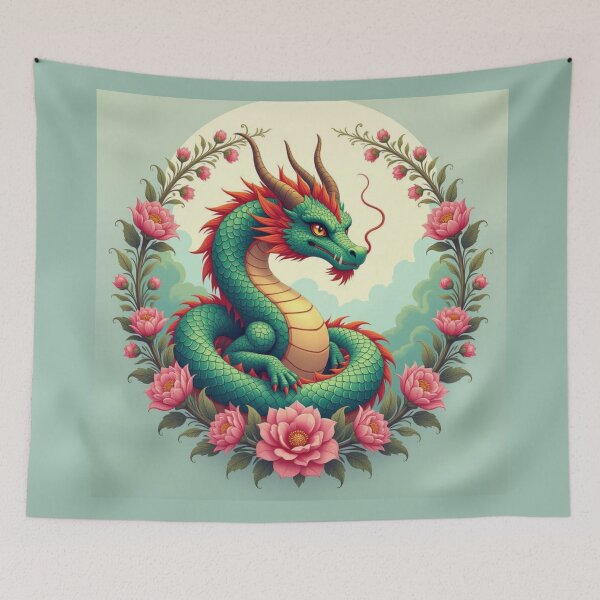 Item preview, Dragon In Flowers designed and sold by Planetporridge.
