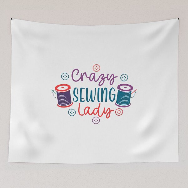 Item preview, Crazy Sewing Lady – Fabric Obsessed designed and sold by artcultreone.