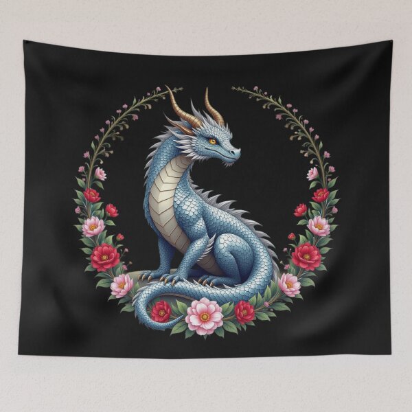 Item preview, Dragon And Flowers Art designed and sold by Planetporridge.