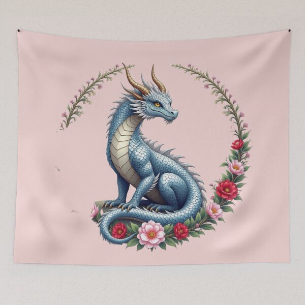 Item preview, Dragon And Flowers Artwork designed and sold by Planetporridge.