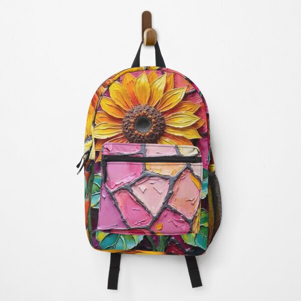 Item preview, Sunflower on geometric coloured shapes background designed and sold by MyArtFlow.