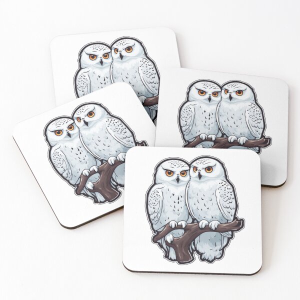Item preview, Pair of Snowy Owls designed and sold by FamiliarPufferfish.