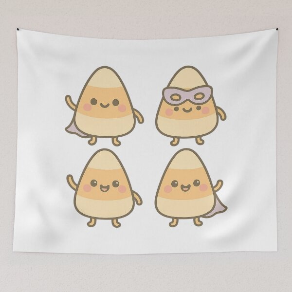Item preview, Kawaii Candy Corn Friends – Kawaii Halloween designed and sold by POPDOTSHOP.