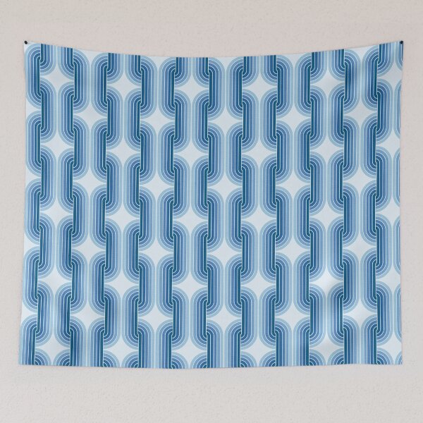Item preview, 1970s geometric pattern. Mid-century modern, retro, blue colors. designed and sold by iclipart.