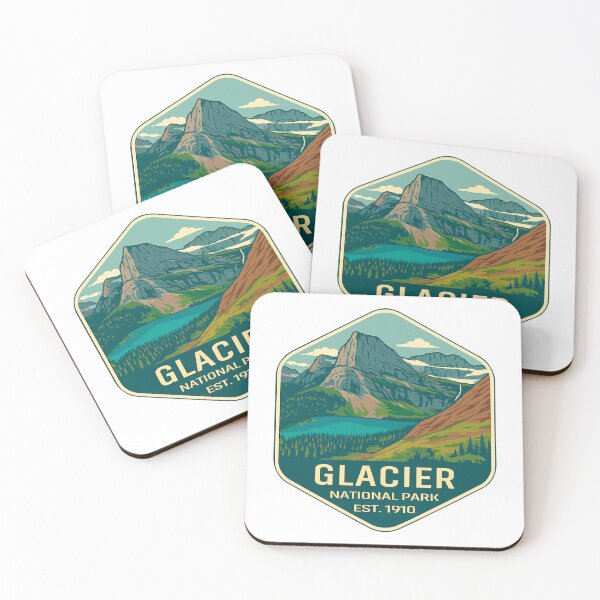 Item preview, Glacier National Park Retro Mountain Landscape Sticker designed and sold by Ismeal Von.