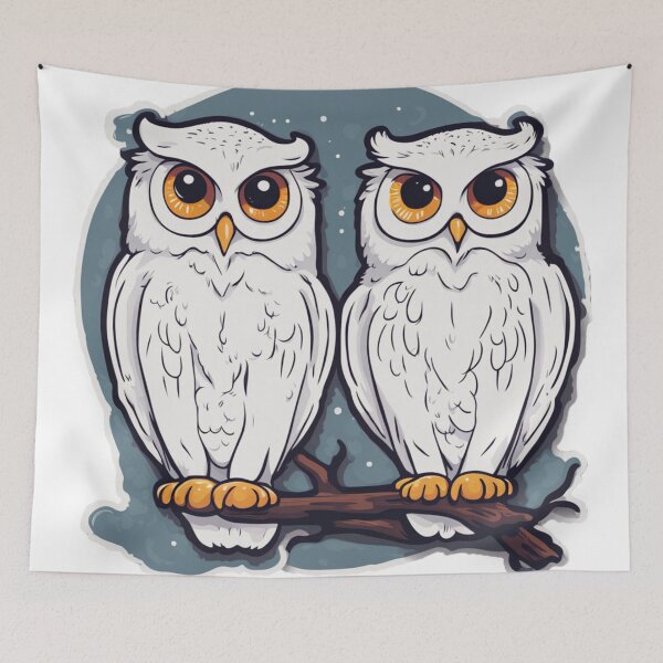 Item preview, Two Snowy Owls designed and sold by FamiliarPufferfish.