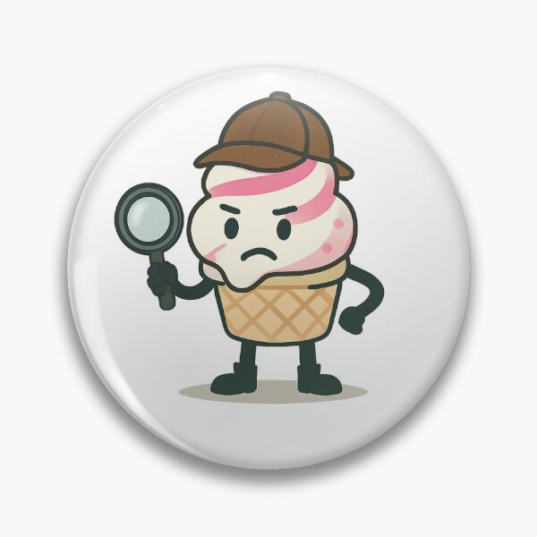 Item preview, Inspector Isaac – Cartoon Ice Cream Detective with Magnifying Glass designed and sold by Potato Marketplace.