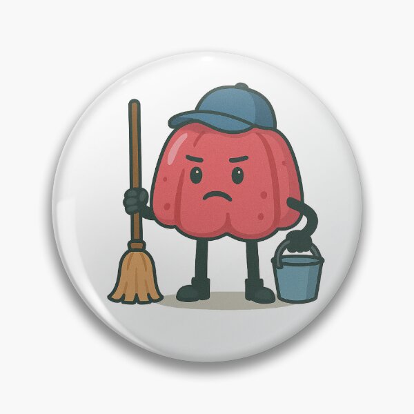 Item preview, Janitor Jimmy – Cartoon Jelly Custodian with Mop and Bucket designed and sold by Potato Marketplace.