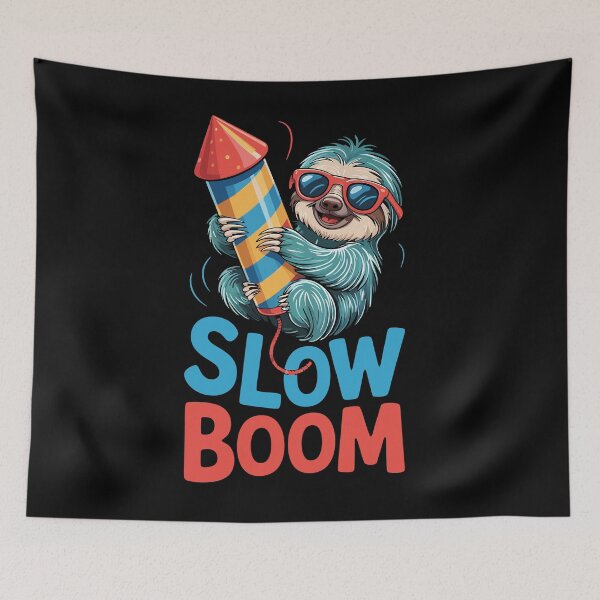 Item preview, Slow Boom Funny Sloth Holding Firework Rocket designed and sold by Taans-Creation.