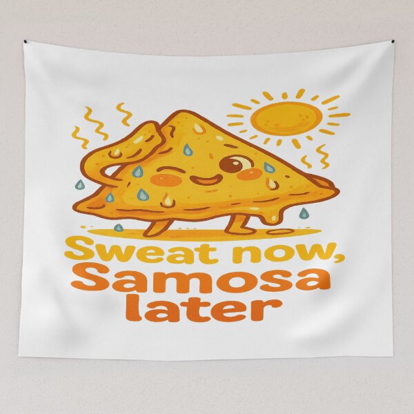 Item preview, Sweat Now, Samosa Later – Desi Summer Vibes designed and sold by Rajasekar.