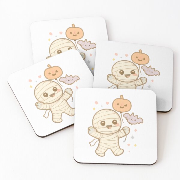 Item preview, Pastel Kawaii Mummy with Balloons – Cute Halloween Art designed and sold by POPDOTSHOP.