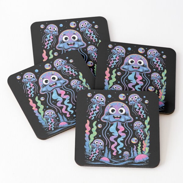 Item preview, Neon Jellyfish Ocean Vibes Cute Underwater Scene designed and sold by Taans-Creation.