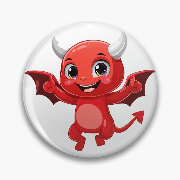 Item preview, Cute cartoon flying devil, Evil laughing devil, red demon, red Devil illustration, designed and sold by Danler.