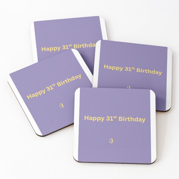Item preview, Happy 31st Birthday – Bold Yellow Text on Purple Background designed and sold by oldpassword1234.