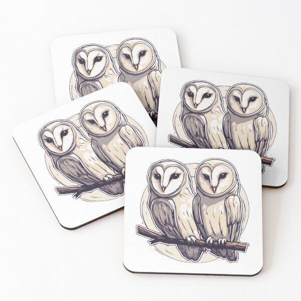 Item preview, Barn Owl Pair designed and sold by FamiliarPufferfish.