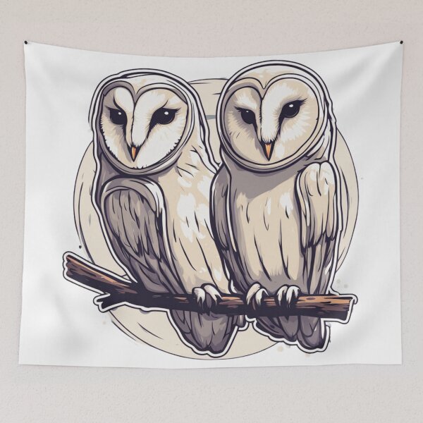 Item preview, Barn Owl Pair designed and sold by FamiliarPufferfish.