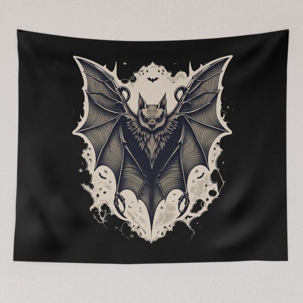 Item preview, Mystic Bat Tattoo Design | Vintage Gothic Style with Magical Details designed and sold by ProDesignByMK.