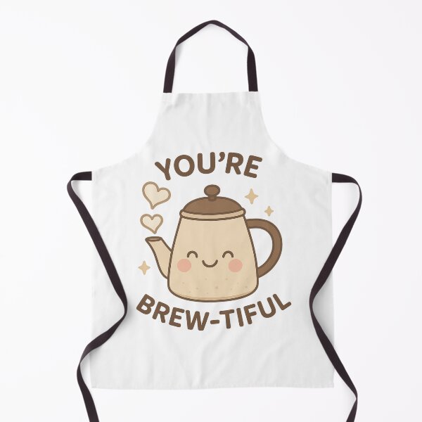 Item preview, You're Brew-tiful - Cute Kawaii Tea Kettle Pun Design designed and sold by POPDOTSHOP.