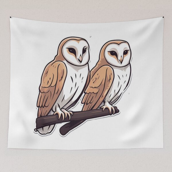 Item preview, Two Barn Owls designed and sold by FamiliarPufferfish.