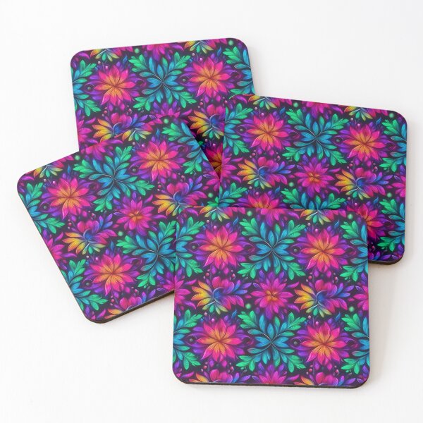 Item preview, Fluorescent Botanical Harmony Pattern designed and sold by Gunner Design.
