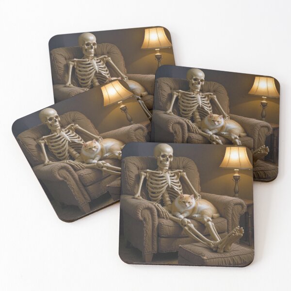 Item preview, Cat Resting On a Skeleton Lap designed and sold by Maria Dryfhout.