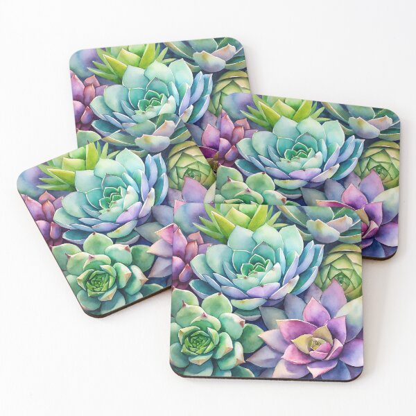 Item preview, Vibrant Succulent Medley Watercolor designed and sold by Decor Dreams Prints.