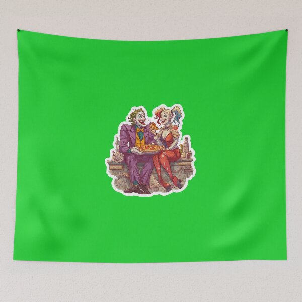 Item preview, Chaotic Couple in Love – Comic Pop art Joker & Harley Quinn designed and sold by LoomisDreams.