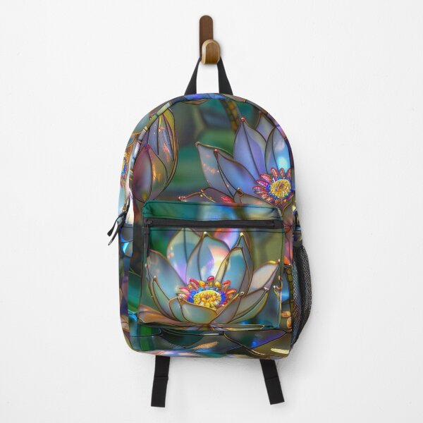 Item preview, Beautiful Lotus Flowers Floating on Lake Stained Glass, designed and sold by MargaretWiktor.