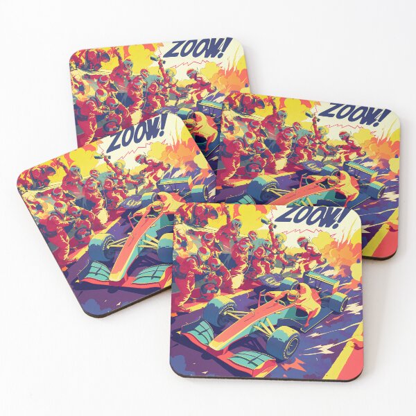 Item preview, Pop Art F1 Pit Stop Action – Bold Comic Style Print designed and sold by Windy-market.