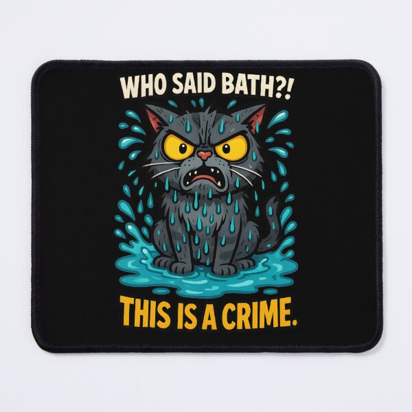 Item preview, Hydro Cat Meme – Soaked Angry Cat Funny Bath Reaction designed and sold by Uglyandcute.