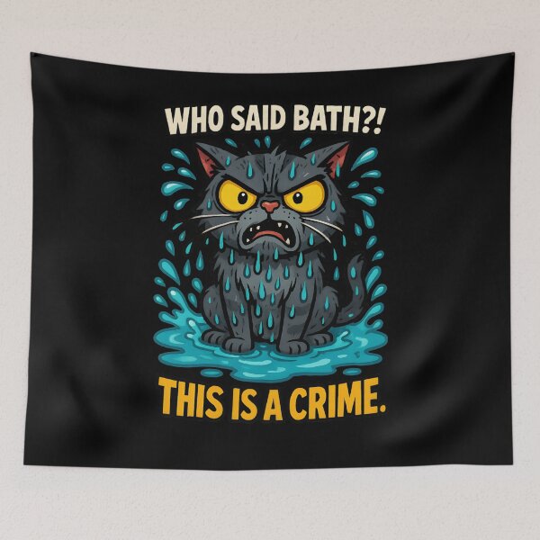 Item preview, Hydro Cat Meme – Soaked Angry Cat Funny Bath Reaction designed and sold by Uglyandcute.