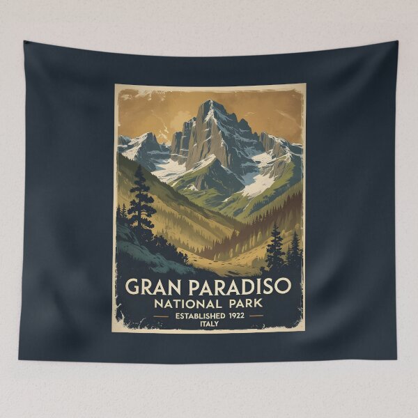 Item preview, A Vintage Travel Illustration of Gran Paradiso National Park - Italy designed and sold by GoodOldVintage.