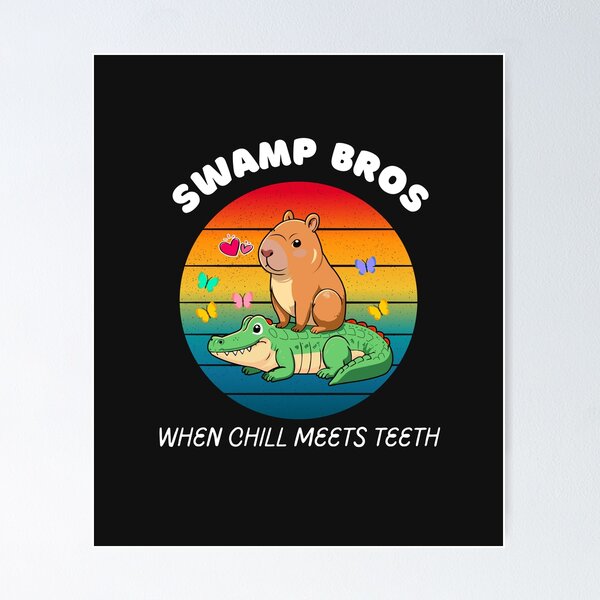 Item preview, Swamp Bros T-Shirt – Funny Alligator Duo Design for Nature & Reptile Lovers designed and sold by MaybeeShirts.