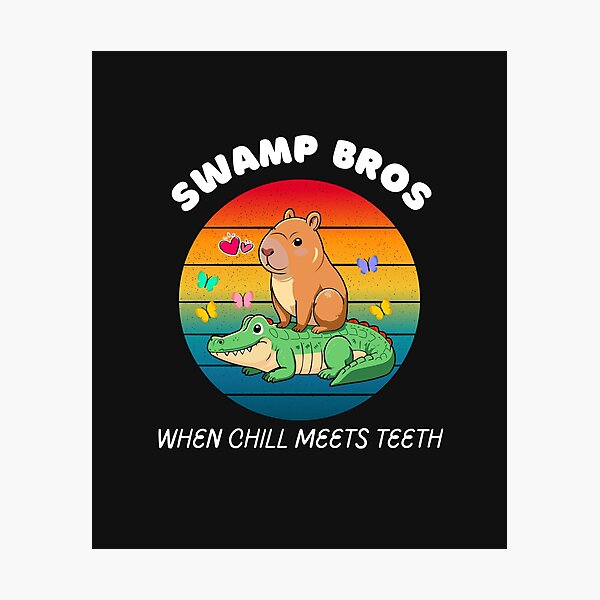 Item preview, Swamp Bros T-Shirt – Funny Alligator Duo Design for Nature & Reptile Lovers designed and sold by MaybeeShirts.