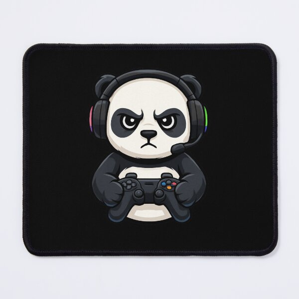 Item preview, Gamer Panda with Headphones – Cute Serious Gaming Panda Art designed and sold by ColorSplash123.