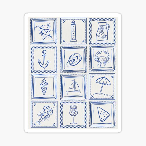 Item preview, Mediterranean Beach Tiles Illustration designed and sold by bytierney.