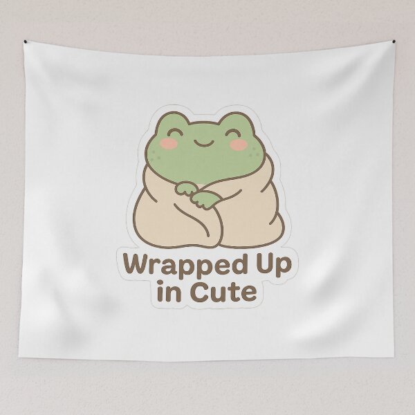 Item preview, Sleepy Frog Burrito – Cozy Frogcore Aesthetic Sticker designed and sold by Froggy Feelings.