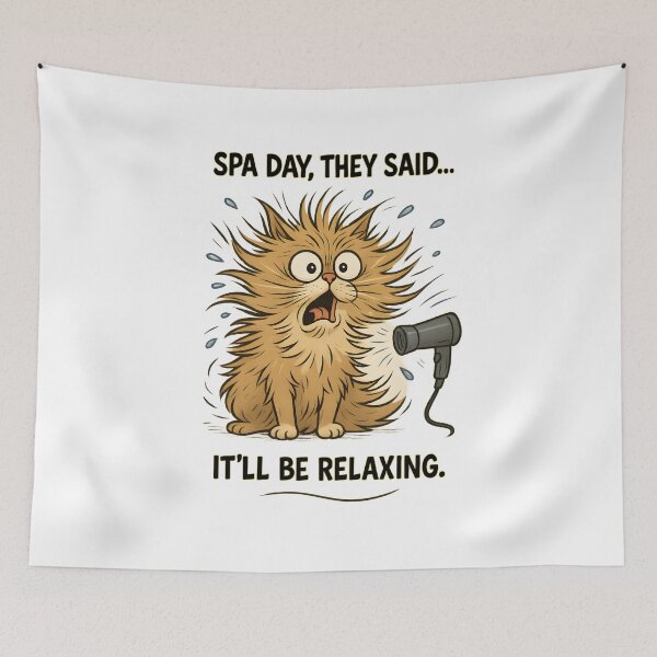 Item preview, Blow Dryer Cat Disaster – Fluffy Wet Cat Meme	 designed and sold by Uglyandcute.