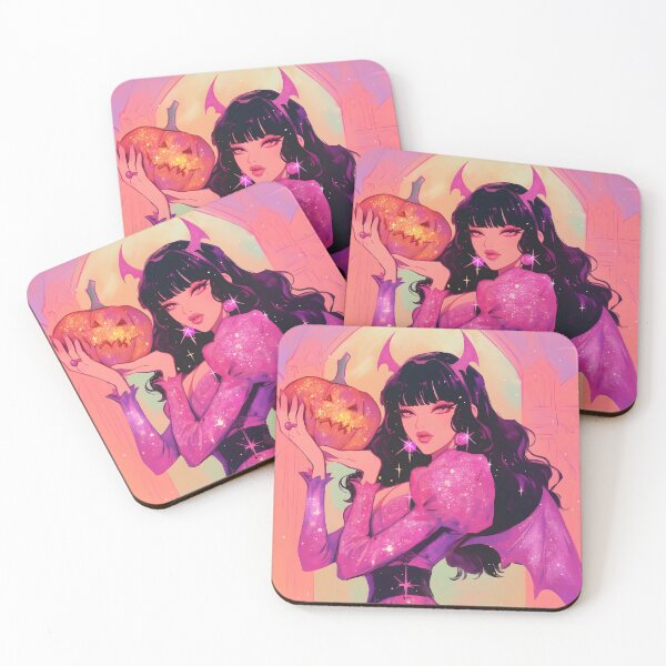 Item preview, Sparkling Demon Girl Art Print - Halloween Decor designed and sold by Starcrimedesign.