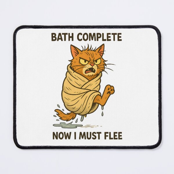 Item preview, Towel Wrapped Cat Escape – Bath Time Flee Meme designed and sold by Uglyandcute.