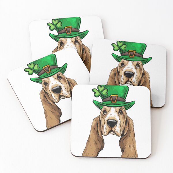 Item preview, St Patricks Day Basset Hound Dog designed and sold by whyitsme.