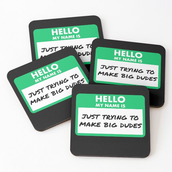 Item preview, Hello, My Name Is: Just Trying to Make Big Dudes – Funny MTG Green Deck Name Tag designed and sold by SoftSorceress.