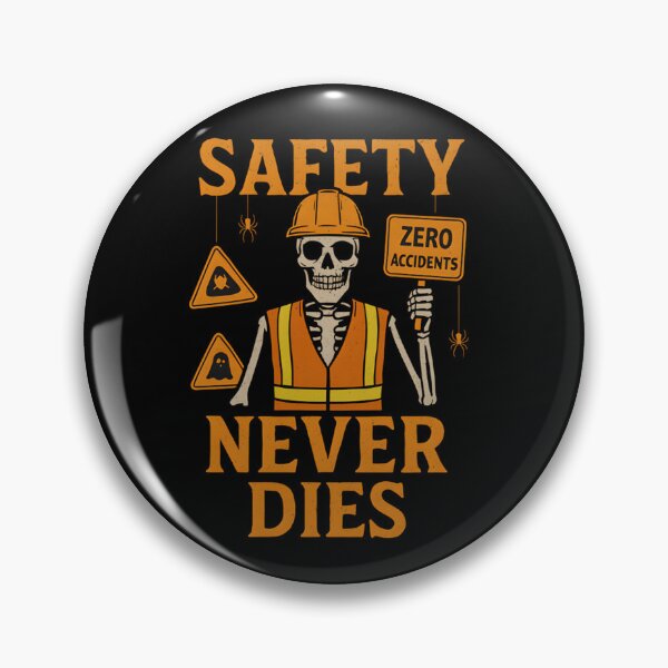 Item preview, Safety Never Dies – Halloween Safety Officer Skeleton Design designed and sold by PeteLawliiet.