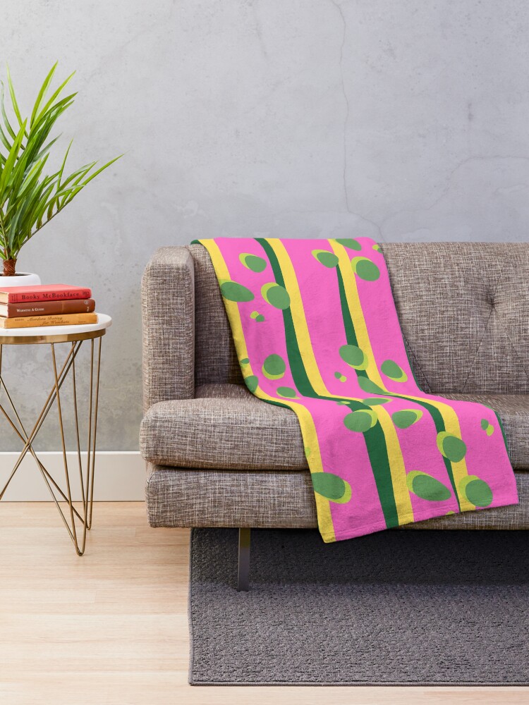 Thumbnail 2 of 6, Throw Blanket, Tropical Abstract Pattern designed and sold by TurquoiseBird.