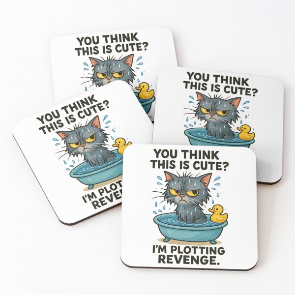 Item preview, Rubber Duck Cat Revenge – Angry Bathtime Kitty	 designed and sold by Uglyandcute.