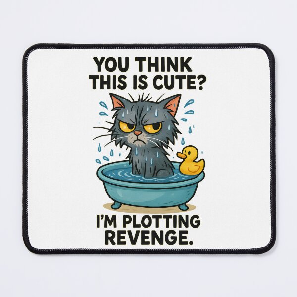 Item preview, Rubber Duck Cat Revenge – Angry Bathtime Kitty	 designed and sold by Uglyandcute.