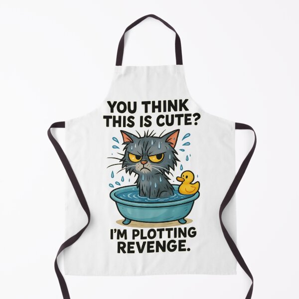 Item preview, Rubber Duck Cat Revenge – Angry Bathtime Kitty	 designed and sold by Uglyandcute.