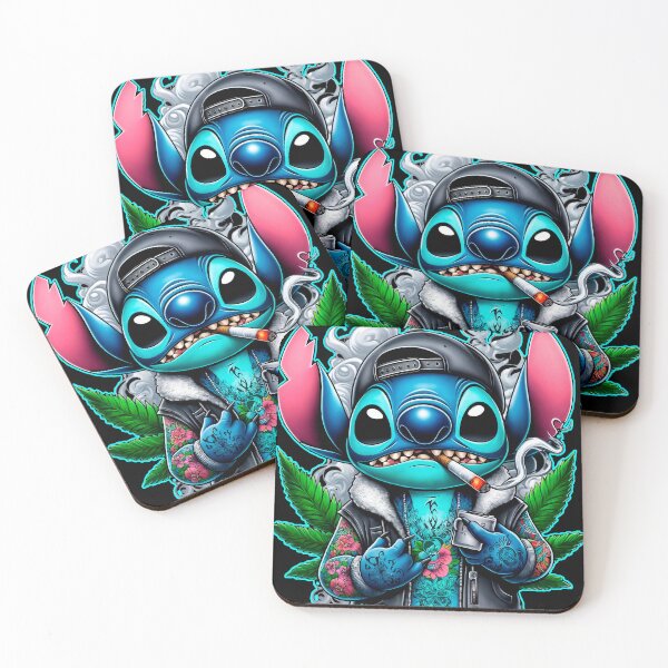 Item preview, stich gang bad weed cannabis art t-shirt designed and sold by 024labs.